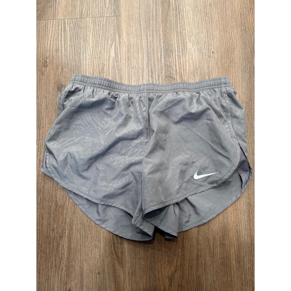 Nike Dri-FIT Womens Running Shorts Grey Geometric‎ Print 3 Inch Inseam Size M